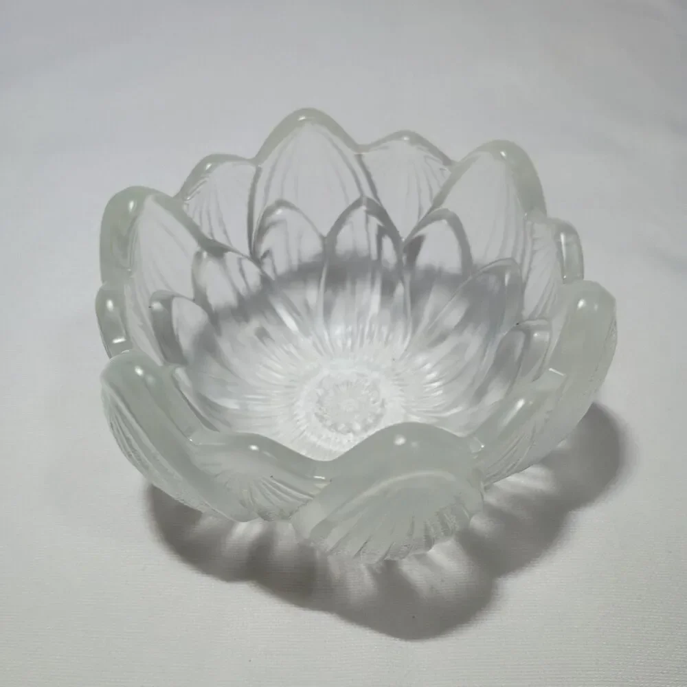 VTG Fenton Lotus Flower Art Glass Bowl – Candle Holder Trinket Bowl Decor